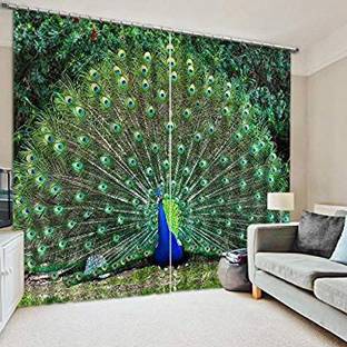 RISCKY FEB 154 cm (5 ft) Polyester Room Darkening Window Curtain (Pack Of 2)