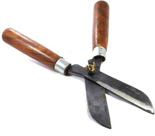 OLLSET Premium Hedge Shears Wooden Handle Heavy Duty Angled Lawn Grass Branch Cutters Pruners Scissors with Seed Starter Hedge Shear