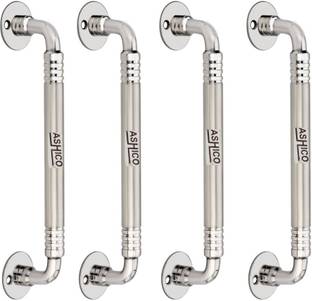 ashico Steel Door Handle / Finish Glossy Matt Combination / Size 8 Inch (Pack Of 4) Stainless Steel Door Handle