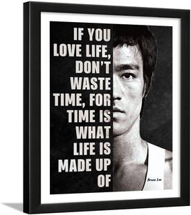 Bruce Lee Quotes Posters with Frame - Bruce Lee Wall Frame - Bruce Lee Posters Framed - Bruce Lee Photo Frame Paper Print