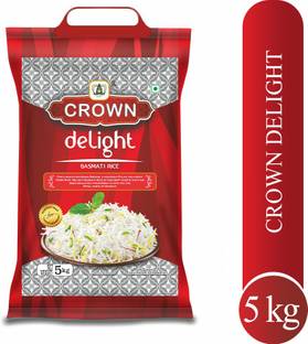 CROWN Rice Delight Premium Quality Long Grain,Gluten Free, Double , 100% Natural Basmati Rice (Long Grain, Polished)