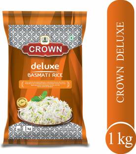CROWN Rice Deluxe Long Grain, Gluten Free,Double  100% Natural Basmati Rice (Long Grain, Polished)