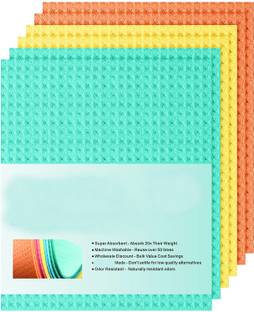 Daily Fest Cellulose Sponge Super Absorbent Microfiber, No Odor Biodegradable and Reusable Dish Towels, Non Scratch Pad, Cleaning Wipes Kitchen Rags Sponge Wipe