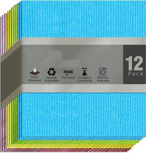 Daily Fest Cellulose Sponge for Kitchen, 12 Pack of Eco-Friendly for Washing Dishes, Absorbent Dish Rag Cleaning Sponge Wipe