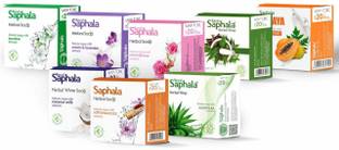 Saphala Soap Combo - Jasmine, Lavender, Rose, Neem, Papaya, Coconut, Saffron Sandal & Aloevera (Pack of 8)