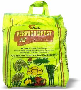 kraftseeds Vermicompost for All Kinds of Plants 5kg, Black Gold, Complete Food for The Soil, Enriched with Cow Urine, 100% Organic Manure