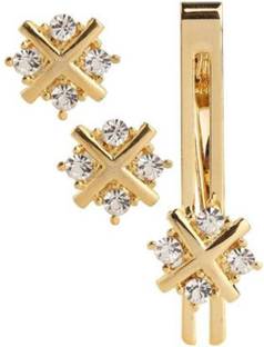 EXOTICA Fashions Brass, Metal, Crystal Tie Pin