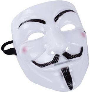 Bal samrat White Vendetta Comic Face Anonymous Hacker (BS-9) Party Mask Set of 1 Party Mask