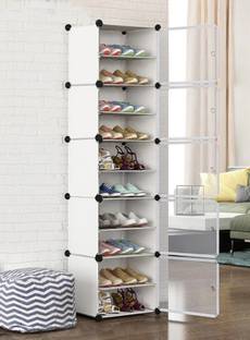 Sasimo 5-Door 10 - Shelf Plastic Metal Collapsible Shoe Stand