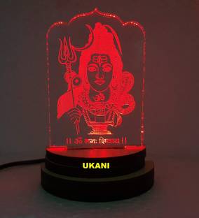 UKANI 3D USB God Shivji Bholenath Night Lamp for Car/Office/Desktop/Gift/Table Top 7 Color Change Light Size 3 Inch Table Lamp