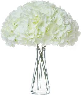 well art gallery Well Art Gallery Hydrangea Silk Fake Flowers Heads with Stems Artificial Flowers for Decoration Wedding Home Party Shop Baby Shower,Room Decor for Bedroom Aesthetic Without vase, Pack of 10 (Pink) White Hydrangea Artificial Flower