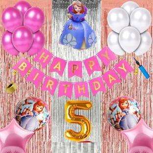 SHOPTIONS Sofia princess Fifth Happy birthday sofia princess theme combo kit pack for party decorations (Set of 74)