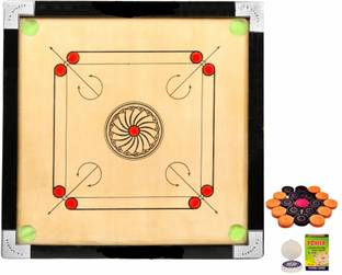 vnh Glossy Finish Wooden Medium Size(26inches)Carrom Board with Coins,Striker & Powder 30 cm Carrom Board