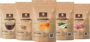 VEDICINE Multani Mitti Sandalwood (Chandan) Orange Peel Neem Leaf Rose Petals Powder for Face and Skin (50g each)