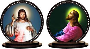 GiftzLane Jesus Christ Car Dashboard Idol Combo #598 Showpiece / Figurine Decorative Showpiece  -  8 cm
