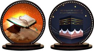 GiftzLane Quran & Mecca Madina Car Dashboard Idol Combo #583 Showpiece / Figurine Decorative Showpiece  -  8 cm
