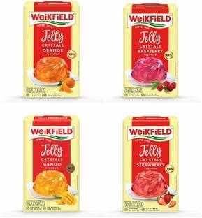 WeiKFiELD Jelly Crystal Rasperry, Orange, Mango & Strawberry Flavour -90g Jelly Crystals