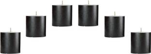 AuraDecor Set of 6 Pillar Candles 2*2 inch Black Reiki Ritual Chakra Candle