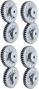 INVENTO 8pcs 3D Printed Plastic Spur Gear 38 Teeth, 1.5 Module, 60mm dia, 10mm Width, 8mm hole for DIY Projects Automotive Electronic Hobby Kit