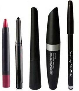 Trendy Trotters EYEBROW PENCIL BLACK, EYELINER, MASCARA, KAJAL, (4IN1)+LIPSTICK 300 g 5.5 ml