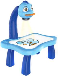Amaflip Child Learning Desk with Smart Projector, Trace and Draw Projector Toy with Light Music, Convenient Fun Projector Table for Kids