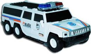 MeToy Police Car Toy for Kids with Light & Sound, 360 Degree Rotating Bump and Go Action, USV Police Car with Siren and Light, Police Jeep Toy