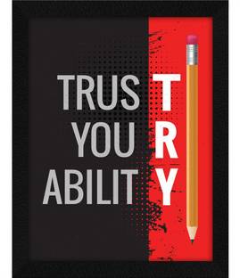 ArtX Motivational Quote Wall Painting For Home Decorative Ink 13.5 inch x 10.5 inch Painting