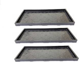 EVIROGREEN Hydroponics Tray/Paddy Tray/Wheat Grass Tray, Thick and Reusable - Pack of 3 Plant Container Set