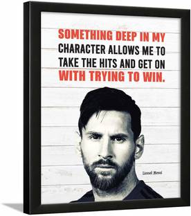Lionel Messi quotes posters - Messi quotes frame - motivational quotes frames - poster with frame – Quotes wall frames Paper Print
