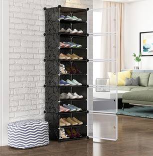 Sasimo 5-Door 10-Shelf Fabric Metal Collapsible Shoe Stand