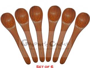 Goodwill Crafts gwc011 Wooden Tea Spoon, Soup Spoon, Coffee Spoon, Table Spoon Set