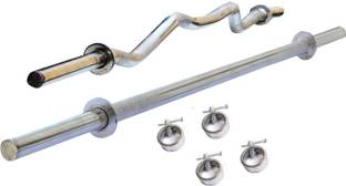 L'AVENIR 3ft Bend ROD + 3ft Straight ROD for Biceps & Triceps Exercises (Best for Home Use) Weight Lifting Bar