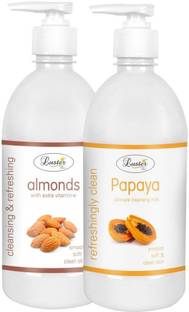 Luster Almond & Papaya Cleansing Milk, Makeup Remover, Combo Pack Face Wash