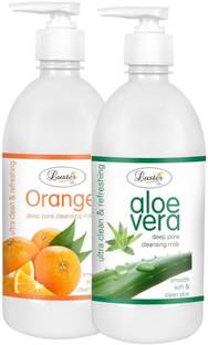 Luster Orange Deep Cleansing & Aloe vera Cleansing Milk For Face, Combo Pack Face Wash