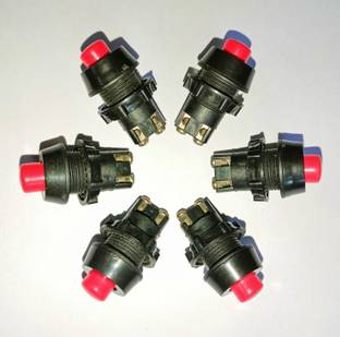 rc electric india Mini On-Off Momentary Red Puch Button Horn Switch (Pack of 6). Electronic Components Electronic Hobby Kit