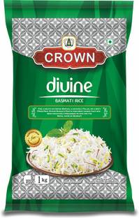 CROWN Rice Divine Premium Quality Long Grain,Gluten Free, Double ,100% Natural Basmati Rice (Long Grain, Polished)