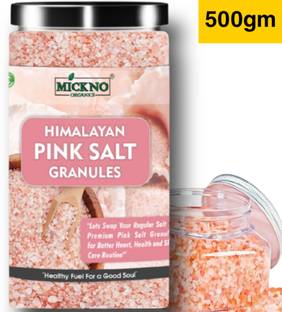 mickno organics 500gm Himalayan Pink salt Granules for weight loss Pure organic Authentic Granules Himalaya Pink Salt for Bath & Cooking Himalayan Pink Salt
