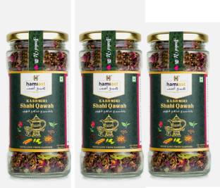 Hamiast Kashmiri Shahi Qawah (Saffron Kahwa), Authentic and Traditional Blend,Without Sugar, Serves 150 Cups 255g Herbal Tea Glass Bottle