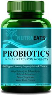 NutraEats Probiotics 30 Billion CFU, 90 Veg Caps. Advance Formula For Men & Women Premium