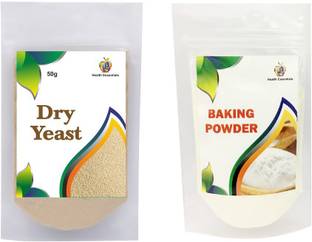 Jioo Organics Dry Yeast + Baking Powder (Pack of 2) Yeast Powder