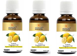 indianlife Lemon Aroma Oil for bathbomb/Candel/soap/Spa relaxing/Room fragrance/Meditation/Diffusion(Pack of 3) 10 Ml each (30 ml)