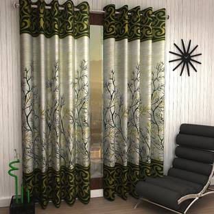 Home Sizzler 214 cm (7 ft) Polyester Semi Transparent Door Curtain (Pack Of 2)