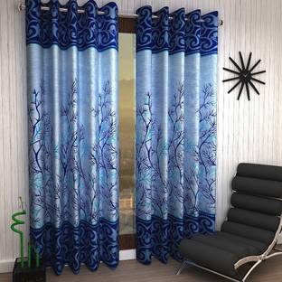 Home Sizzler 275 cm (9 ft) Polyester Semi Transparent Long Door Curtain (Pack Of 2)
