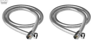 Spazio SmartBuy Stainless Steel Flexible Tube/Shower Hose/Hand Shower Tube/Health Faucet Tube Chrome Finish, 1.5 Meter (Pack Of 2) Hose Pipe