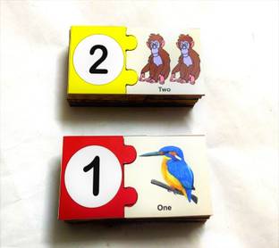 PETERS PENCE Wooden Multi-Color Educational Cards 1-20 Number with Counting Pictures Pegs Puzzle for Kids Pre Primary Education