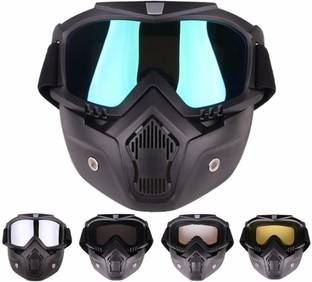 JAQUMA Motorcycle Goggles Mask Helmet Goggles Road Riding Uv Mouth Filter Cycling Goggles with Detachable Mask One Size Multicolor Motorcycle Goggles Mask Helmet Goggles Road Riding Uv Mouth Filter Cycling Goggles with Detachable Mask One Size Multicolor Safety Visor