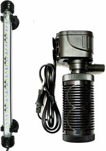 Buraq 2 In 1 Aquarium Essentials Kit 15W Aquarium Filters + Light Power Aquarium Filter