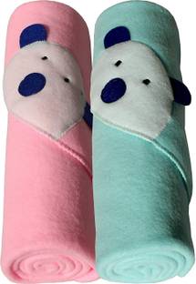 BABY ZONE Embroidered Crib Hooded Baby Blanket for  AC Room