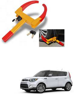 PRTEK Heavy Universal Security Trailer Wheel Locks Tire Anti Theft for Car ATV SUV Golf Cart Motorcycle Great Deterrent Bright Red/Yellow with 3 Keys Compatible With Kia Soul Wheel Lock