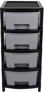 AK HUB Utensil Kitchen Rack Plastic Free Standing Multipurpose 4 Layer Utility Drawer
